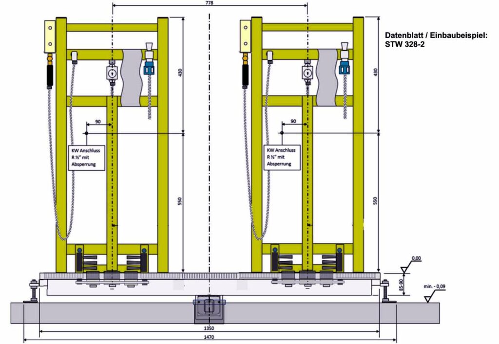 Edelstahl Doppel-Stiefelwaschanlage Doppel-Stiefelwaschanlage STW328-2 aus Edelstahl