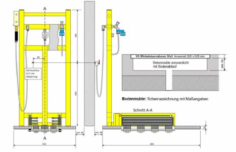 Stiefelwaschanlage STW323 aus Edelstahl Stiefelwaschanlage STW323 aus Edelstahl