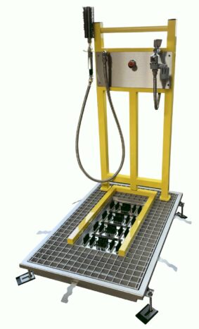 Aufbau-Stiefelwaschanlage STW328 aus Edelstahl Stiefelwaschanlage STW-328 aus Edelstahl